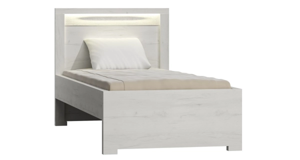 Postel 90x200 SWED S20, jasan bílý