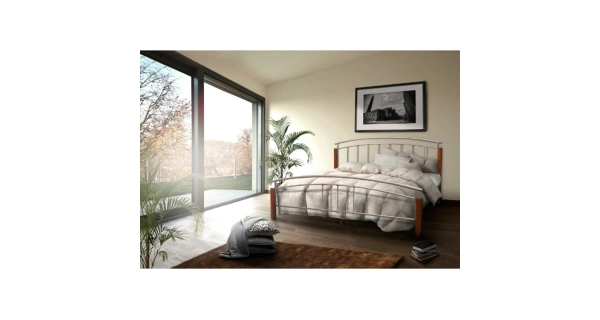 Postel AVERHOA 140x200 cm s roštem, kov/masiv