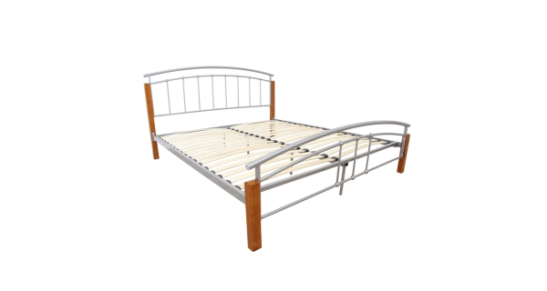 Postel AVERHOA 160x200 cm s roštem, kov/ masiv