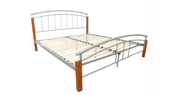 Postel AVERHOA 180x200 cm s roštem, kov/masiv 