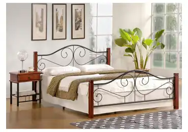 Postel BANGKA 140x200 cm, třešeň antická/černá