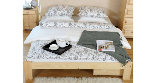 Postel BELUKHA 120x200 cm s roštem, masiv borovice