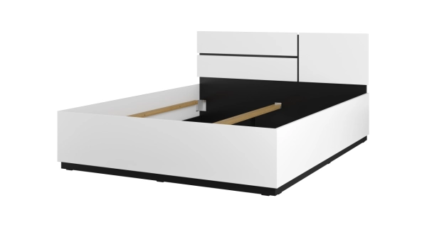 Postel BONIFACIO 160x200 cm, bílá/černá