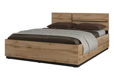 Postel BONIFACIO 160x200 cm, dub wotan/černá