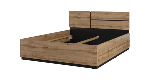 Postel BONIFACIO 160x200 cm, dub wotan/černá