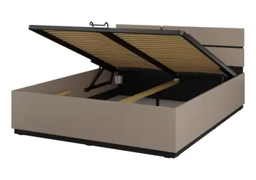 Postel BONIFACIO 160x200 cm s roštem a úložným prostorem, congo/černá