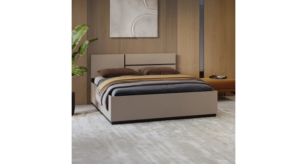 Postel BONIFACIO 160x200 cm s roštem a úložným prostorem, congo/černá