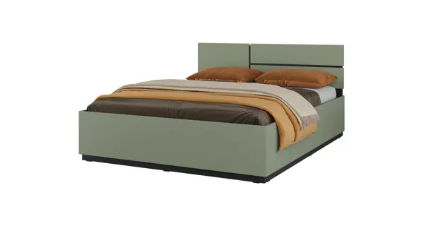 Postel BONIFACIO 160x200 cm, zelená/černá