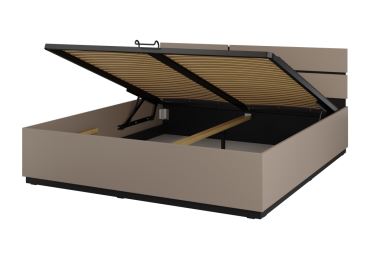 Postel BONIFACIO 180x200 cm s roštem a úložným prostorem, congo/černá