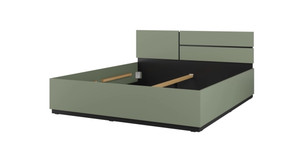Postel BONIFACIO 180x200 cm, zelená/černá