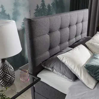 Postel boxspring GONGGA 180x200 cm, bílá ekokůže