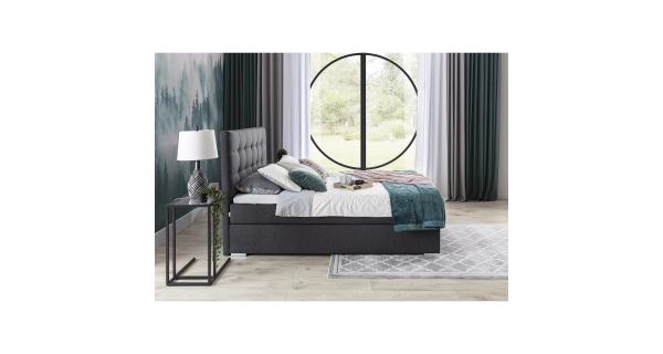 Postel boxspring GONGGA 180x200cm, světle šedá