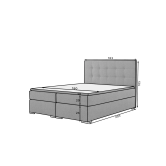 Postel boxspring GONGGA 180x200cm, světle šedá