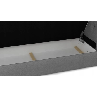 Postel boxspring MACAO 160x200 cm, šedá látka/bílá ekokůže