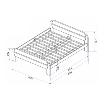 Postel BRAHE 160, masiv buk/barva bílá