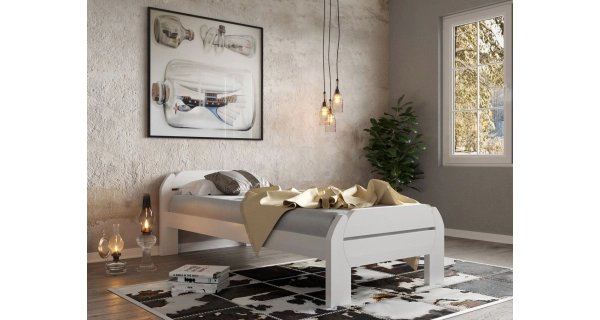 Postel BRAHE 160, masiv buk/barva bílá