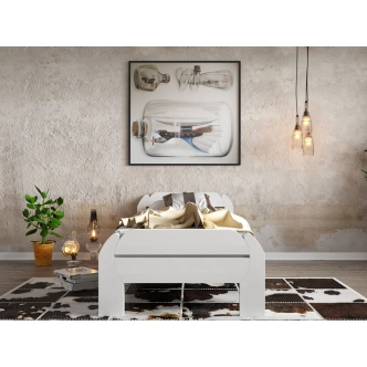 Postel BRAHE 160, masiv buk/barva bílá