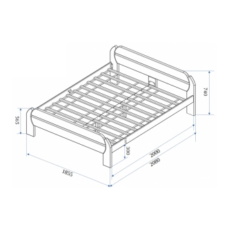 Postel BRAHE 180, buk natur