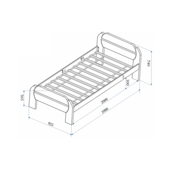 Postel BRAHE 90, masiv buk/barva bílá