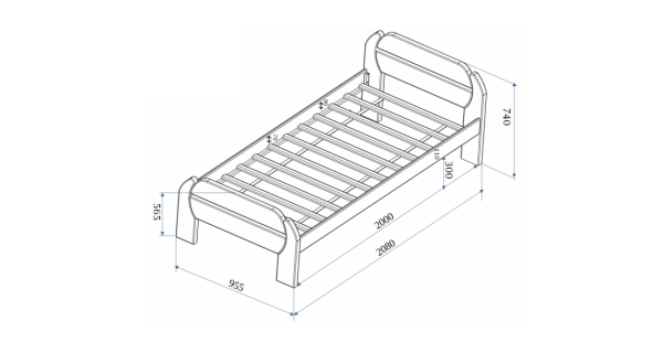 Postel BRAHE 90, masiv buk/barva bílá