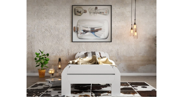 Postel BRAHE 90, masiv buk/barva bílá