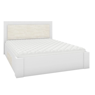 Postel BRIGIDA 160x200 cm bez matrace a roštu, bílá/hedvábí