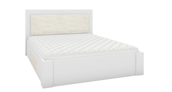 Postel BRIGIDA 160x200 cm bez matrace a roštu, bílá/hedvábí