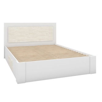 Postel BRIGIDA 160x200 cm bez matrace a roštu, bílá/hedvábí