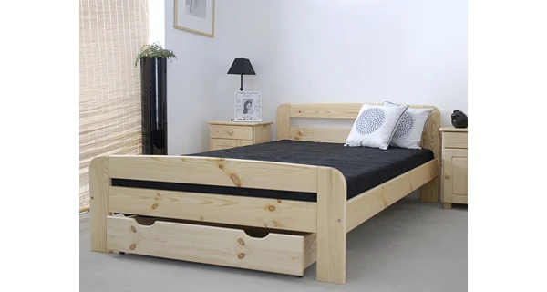 Postel CAYSON 120x200 cm s roštem, masiv borovice