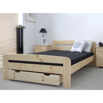 Postel CAYSON 160x200 cm s roštem, masiv borovice