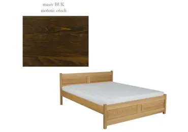 Postel DICHOTOMA 120x200, masiv buk/moření: ořech