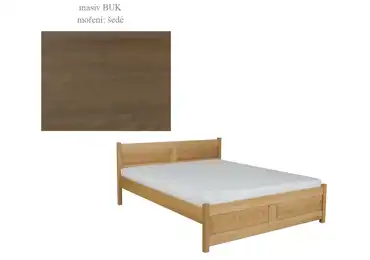 Postel DICHOTOMA 120x200, masiv buk/moření: šedá