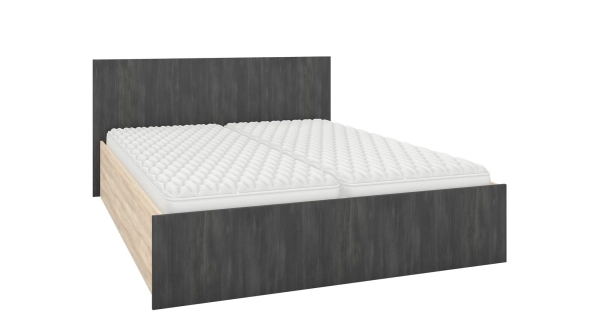 Postel EUTICHIANO 160x200 cm, dub sonoma/borovice norská