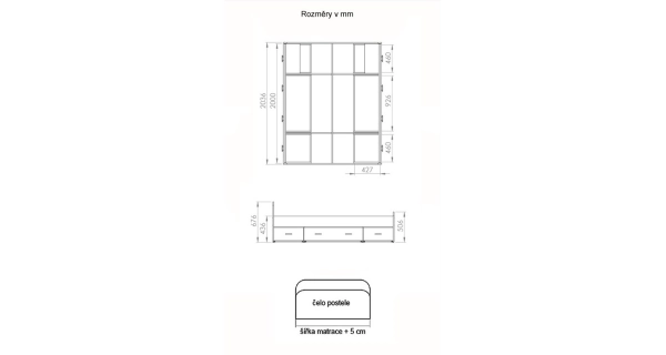 Postel FELIS 90x200 cm, buk