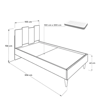 Postel FRUIT 100x200 cm, dub sonoma/vícebarevná DOPRODEJ