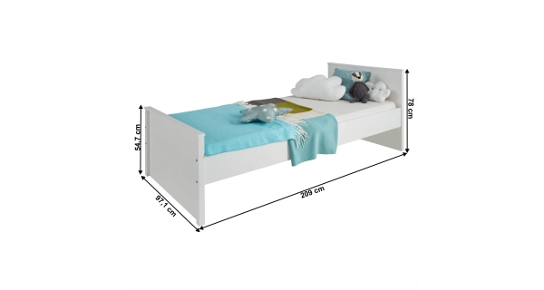 Postel GLOMERATA 90x200 cm, bílá