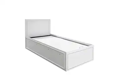 Postel GRAVEN 100x200 cm, bílá DOPRODEJ