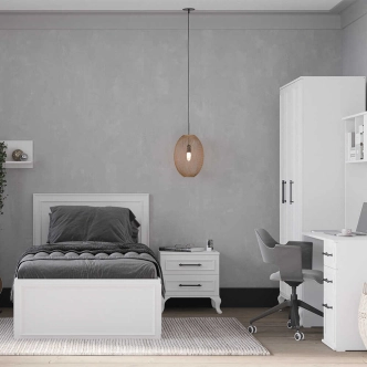 Postel GRAVEN 100x200 cm, bílá DOPRODEJ