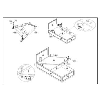 Postel GRAVEN 100x200 cm, bílá DOPRODEJ