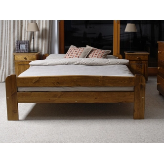 Postel HAMARD 160x200 cm s roštem, masiv borovice/moření dub