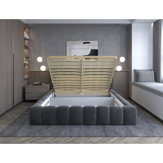 Postel HUA 08 s LED osvětlením 180 x 200 cm, šedá