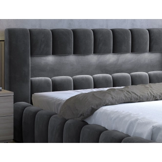 Postel HUA 08 s LED osvětlením 180 x 200 cm, šedá