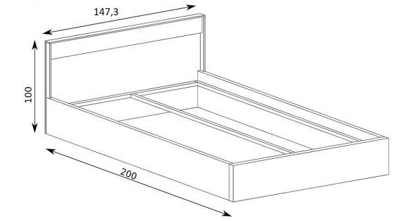 Postel IPPOLITO 140x200 cm, dub hickory
