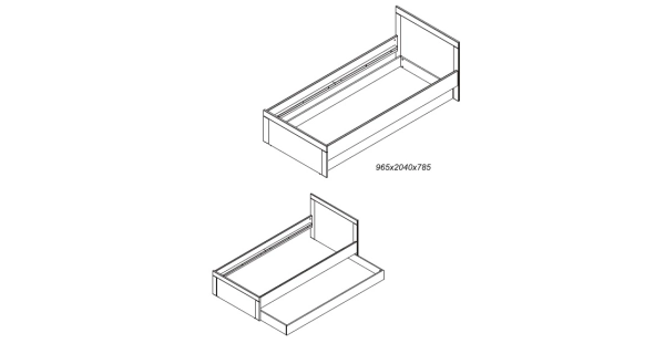 Postel JAMASOTA 90, bílý mat/grafit