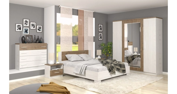 Postel KABIR 160x200 cm, borovice andersen/dub april