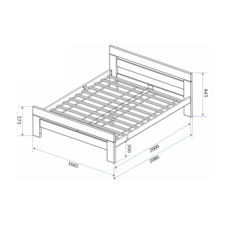 Postel KEPLER 160, masiv buk/barva bílá