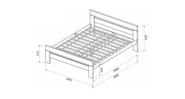 Postel KEPLER 160, masiv buk/barva bílá