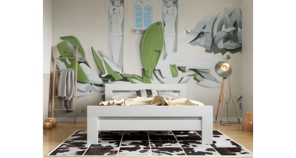 Postel KEPLER 160, masiv buk/barva bílá