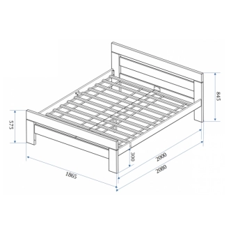 Postel KEPLER 180, masiv buk/barva bílá