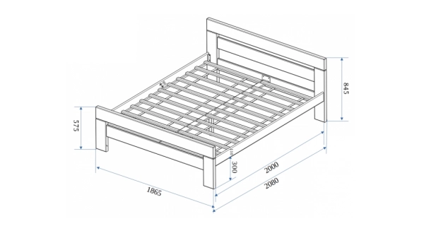 Postel KEPLER 180, masiv buk/barva bílá